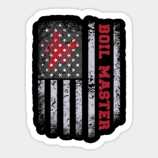 Boil Master Crawfish American Flag Sticker